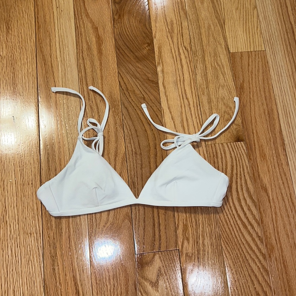 plain white tie bikini top